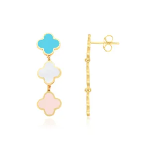 Pastel Mixed Clover Dangle Earrings
