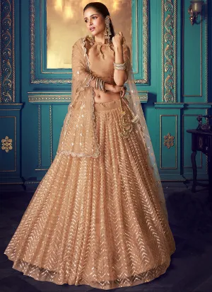 Peach And Gold Indo Western Lehenga Choli