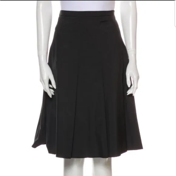 PIAZZA SEMPIONEWool Pleated A-Line Skirt (15)