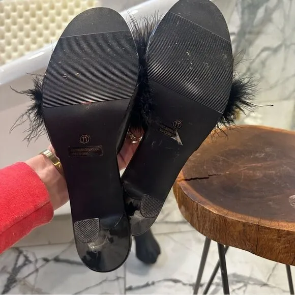 Pierre Silber | 11 | feather detailed slipper heels.