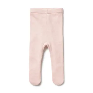 Pink Knitted Legging With Feet