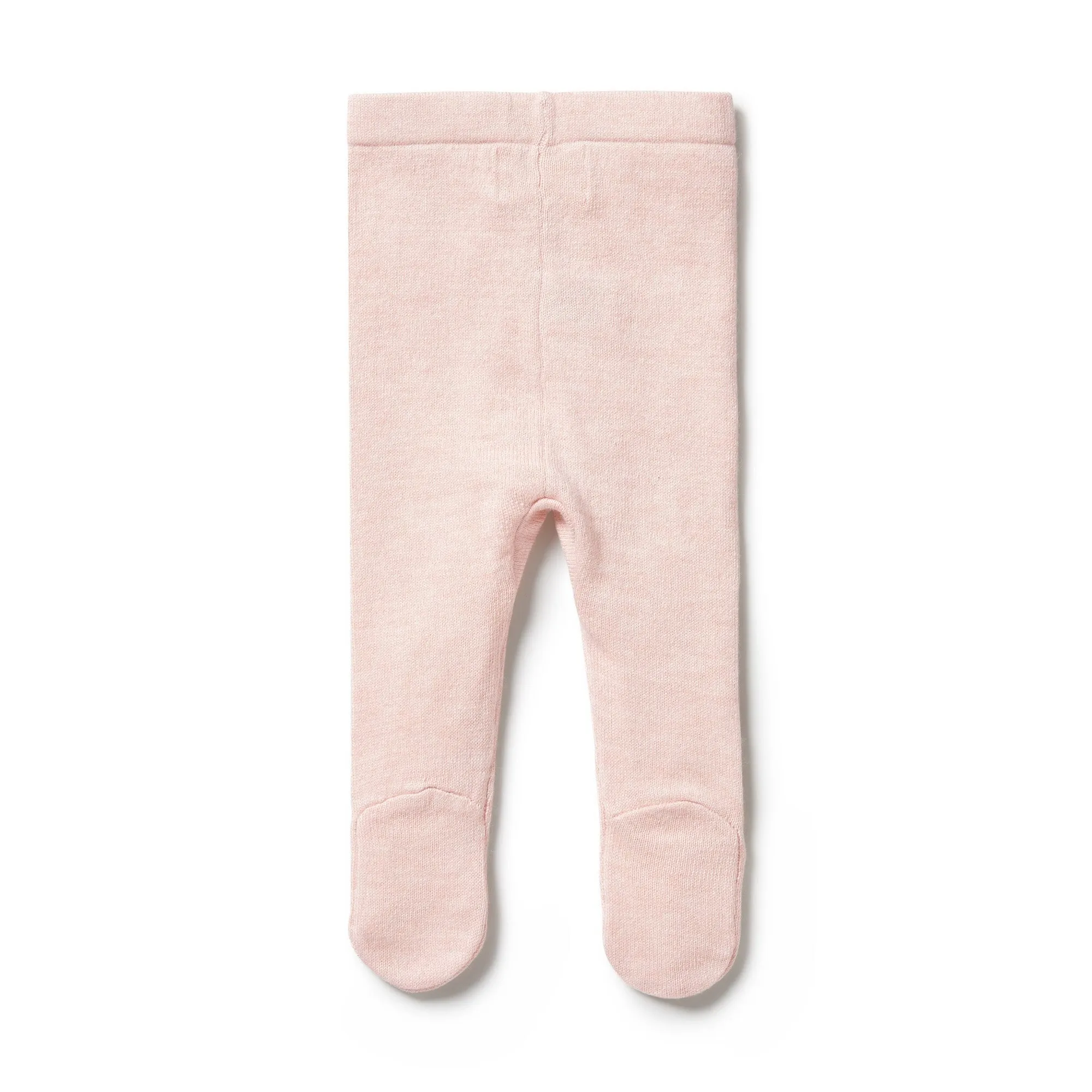Pink Knitted Legging With Feet