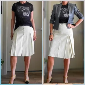 Pleated Midi Skirt by Enzo Peruti
