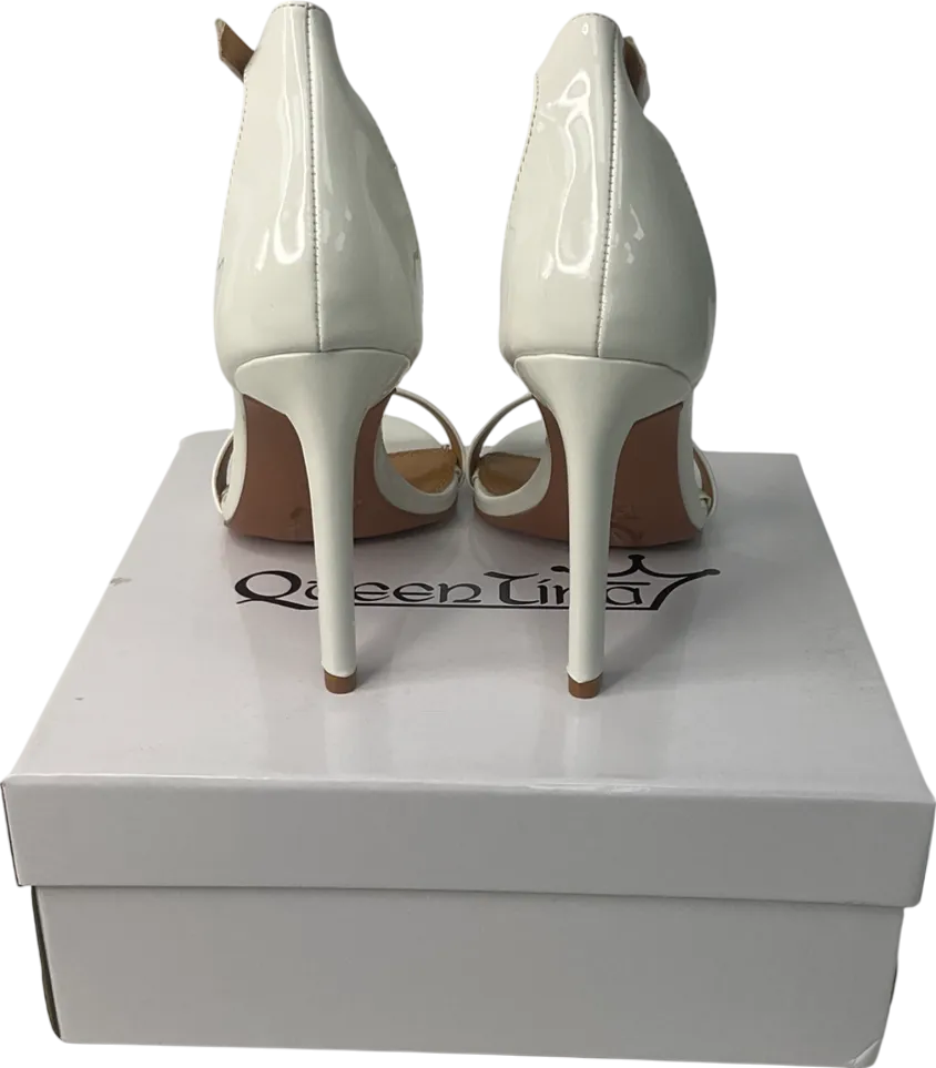 queen lina White Ankle Strap Heels UK 3 EU 36 👠
