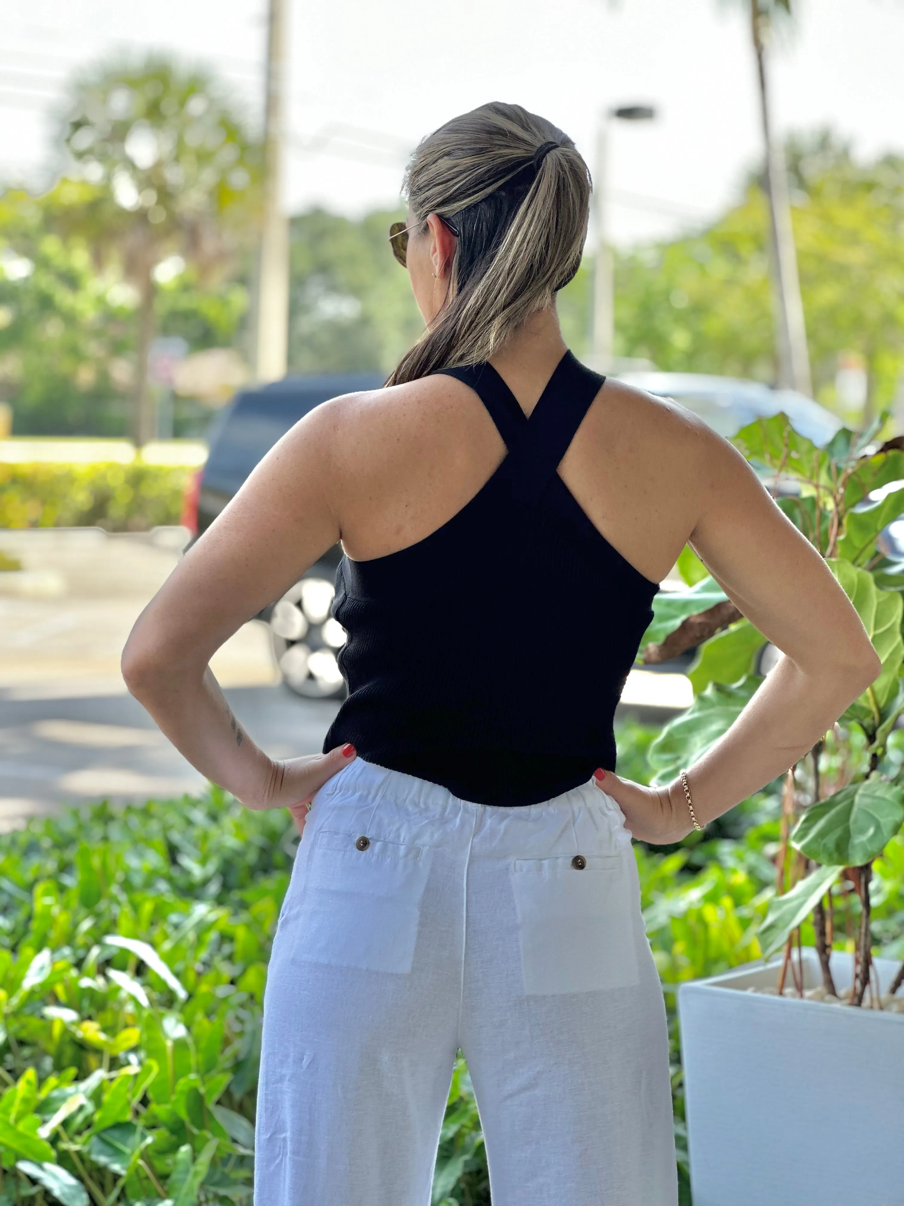 "Bora"  Halter Cross crop Top