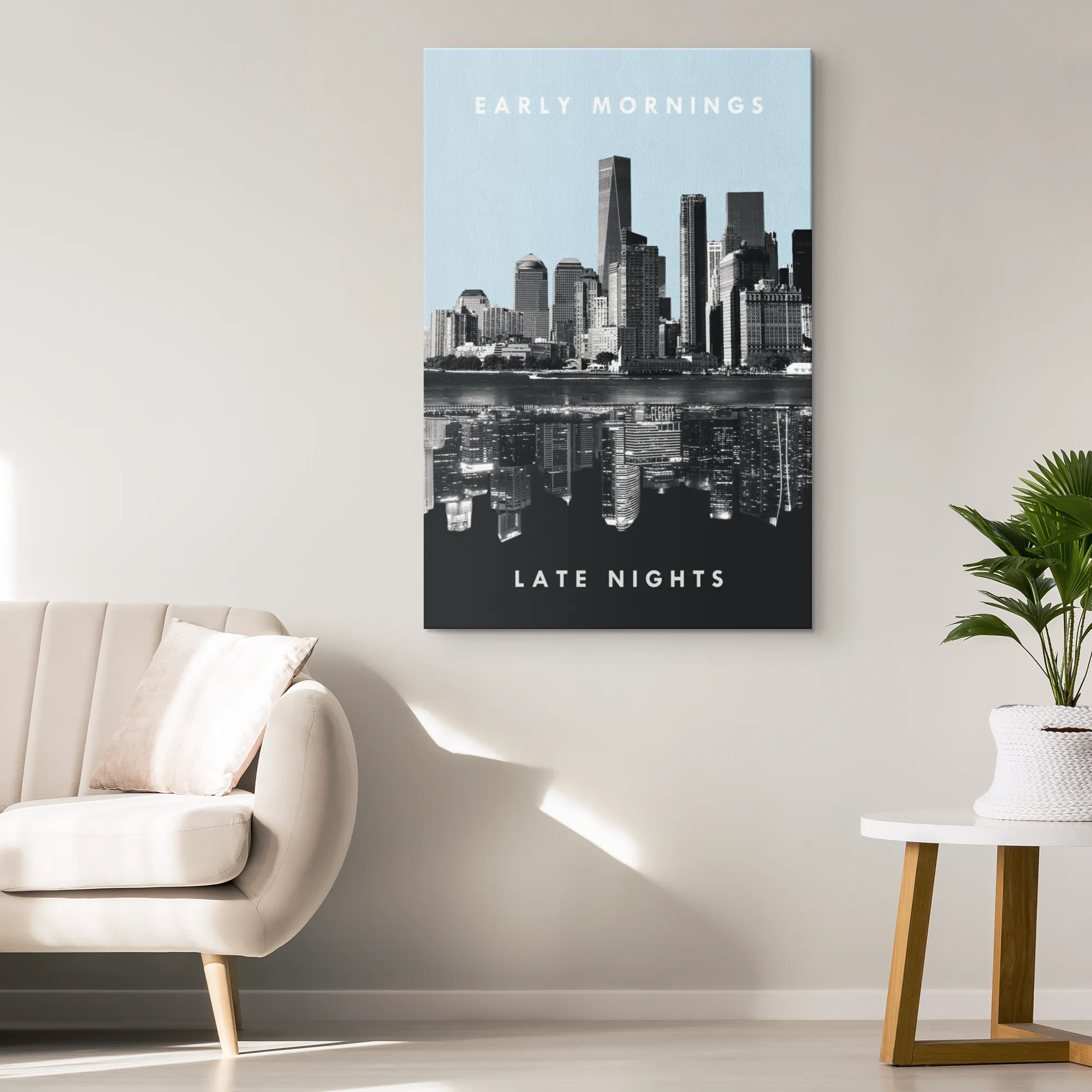 "Early Mornings / Late Nights" Canvas