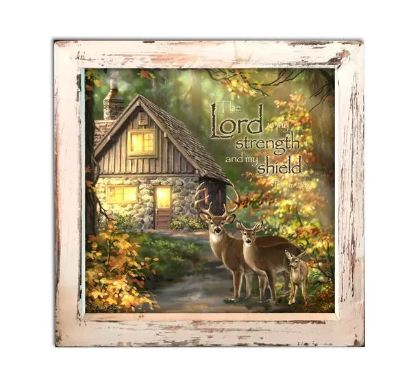 "The Lord is My Strength" Lighted Shadow Box (LED)