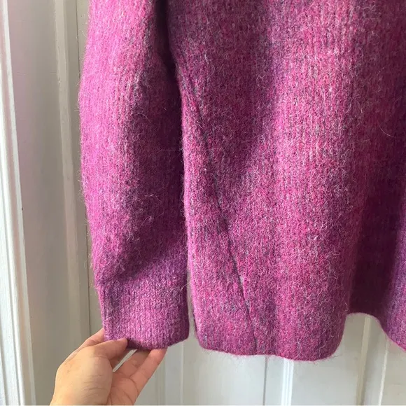 Rag &amp; Bone Jonie V-Neck Striped Sweater Alpaca Wool Purple Size XS