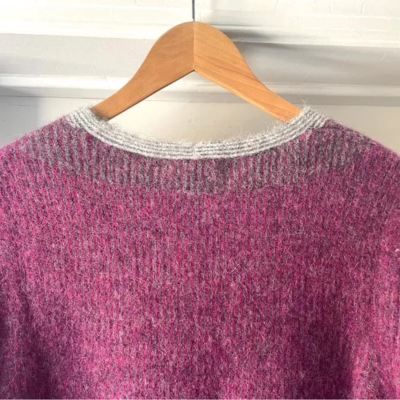 Rag &amp; Bone Jonie V-Neck Striped Sweater Alpaca Wool Purple Size XS