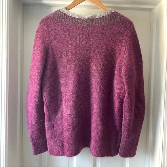 Rag &amp; Bone Jonie V-Neck Striped Sweater Alpaca Wool Purple Size XS
