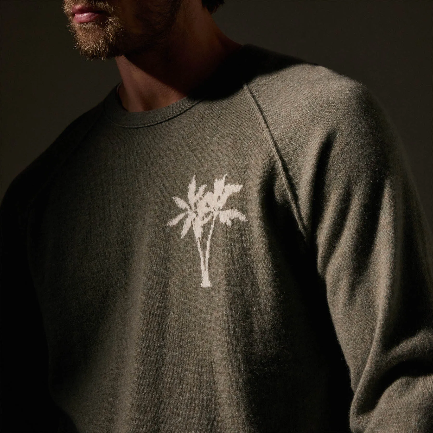 Recycled Cashmere Palm Crew- Ammo