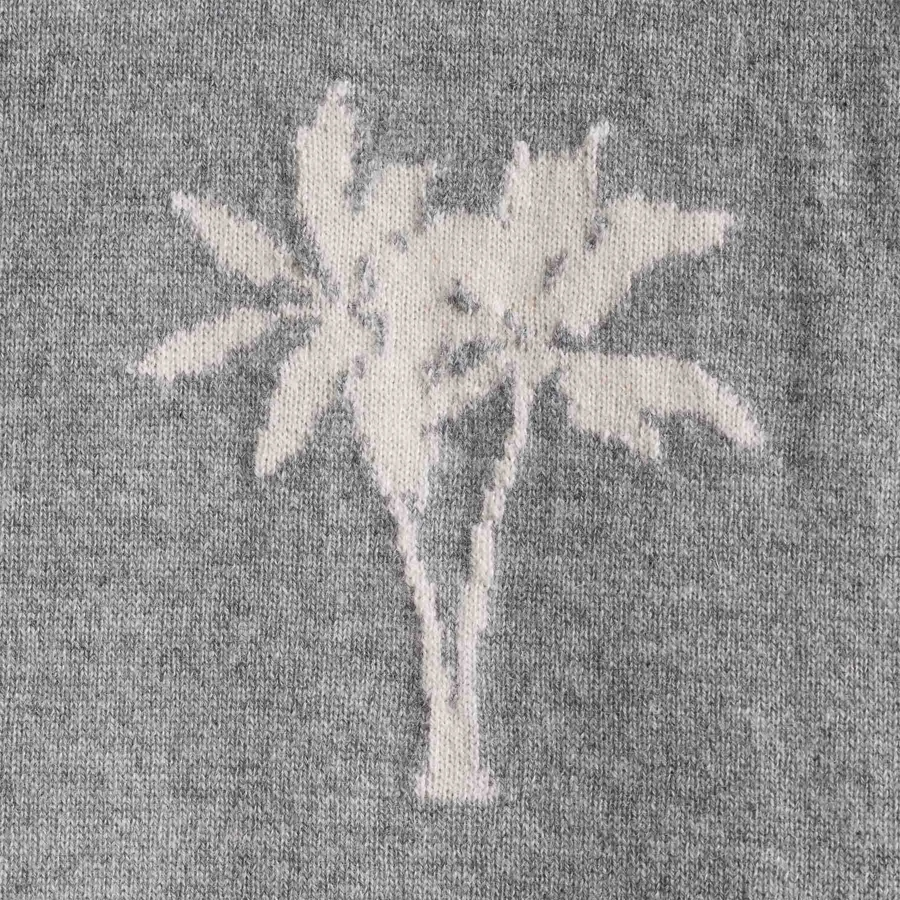 Recycled Cashmere Palm Crew - Heather Grey