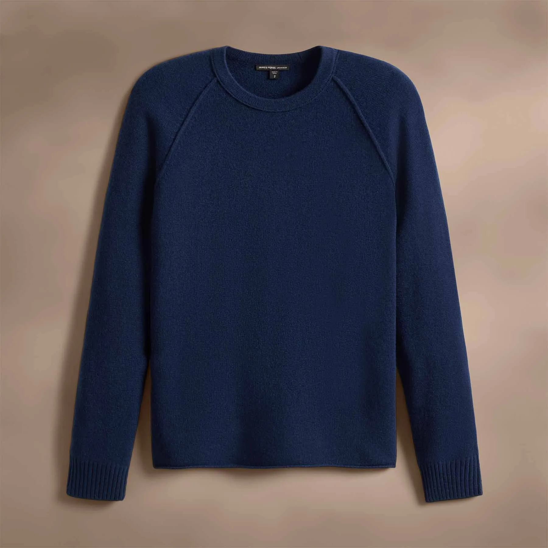 Recycled Cashmere Raglan Crew - Royal Blue