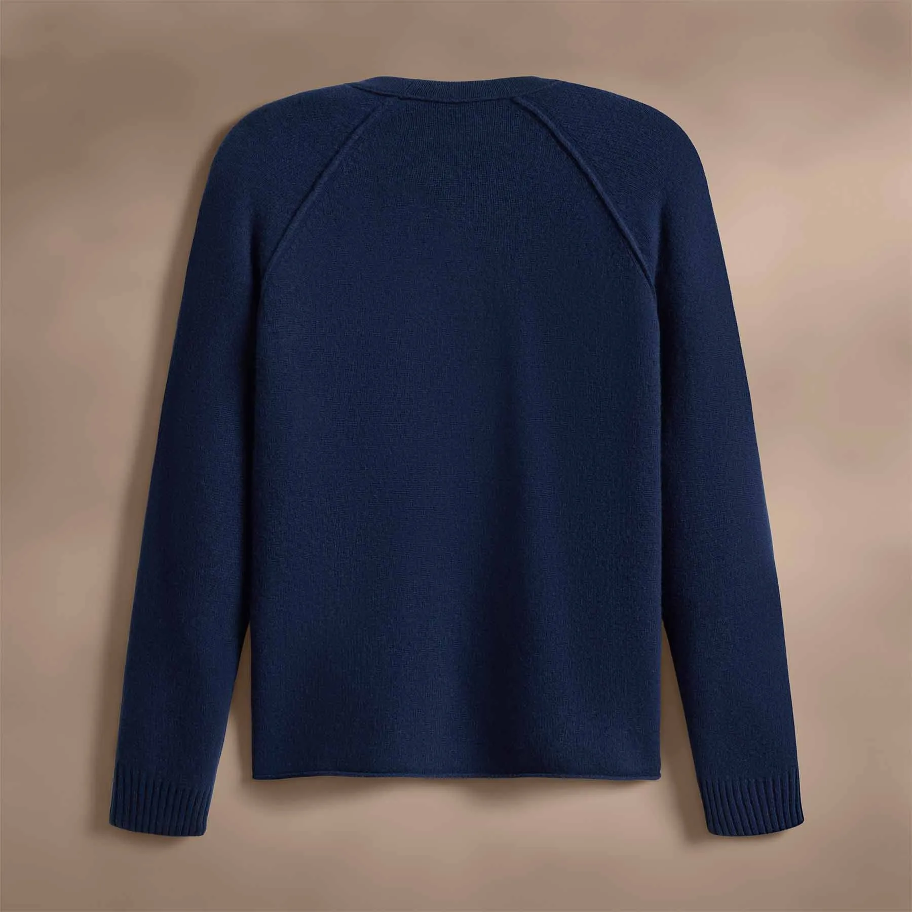 Recycled Cashmere Raglan Crew - Royal Blue