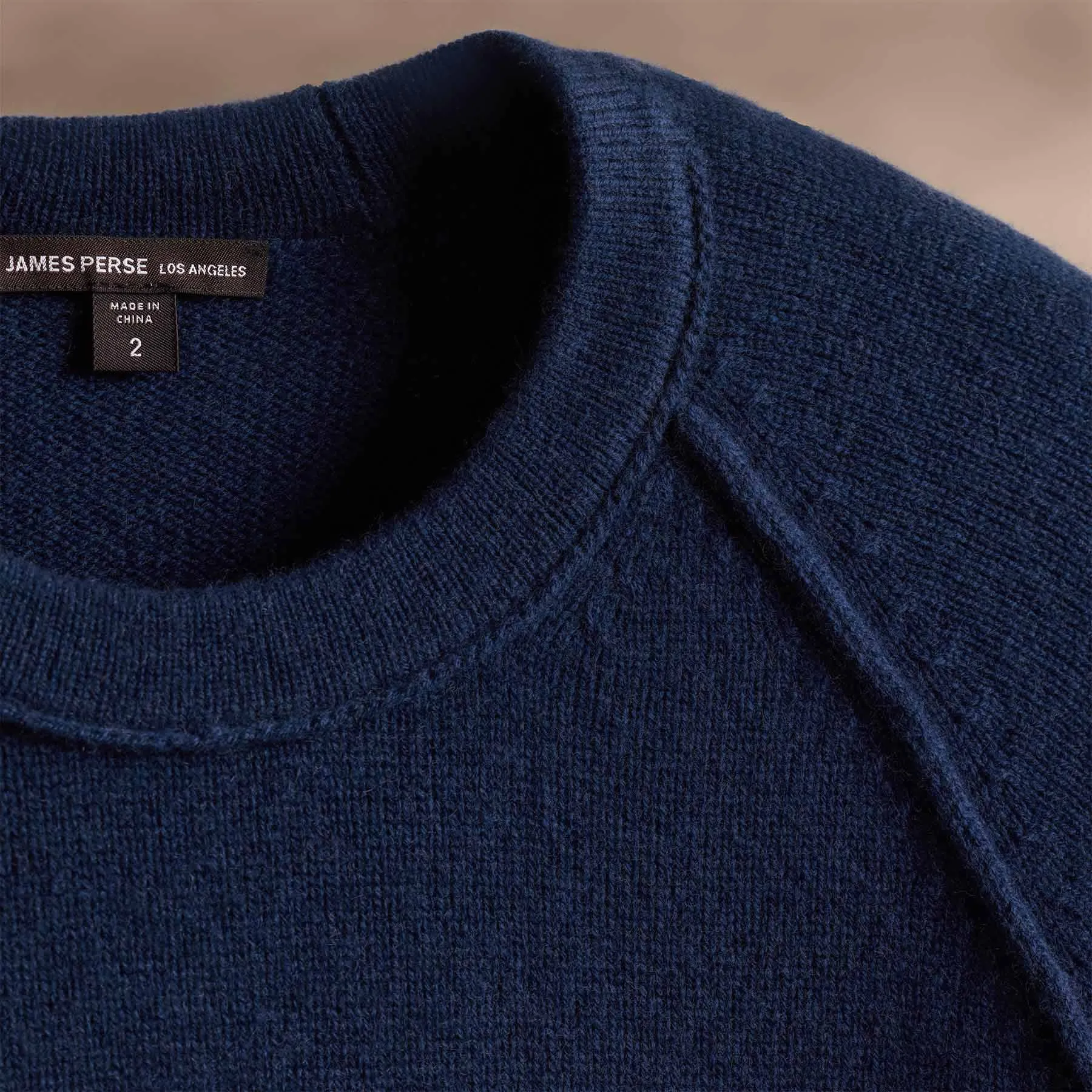 Recycled Cashmere Raglan Crew - Royal Blue
