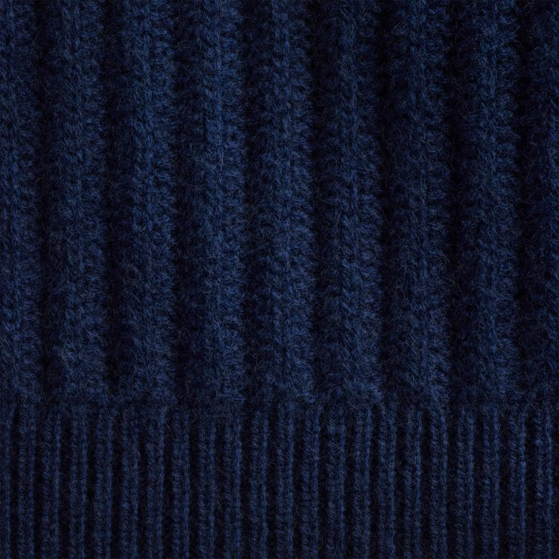Recycled Cashmere Ribbed Zip Up - Royal Blue