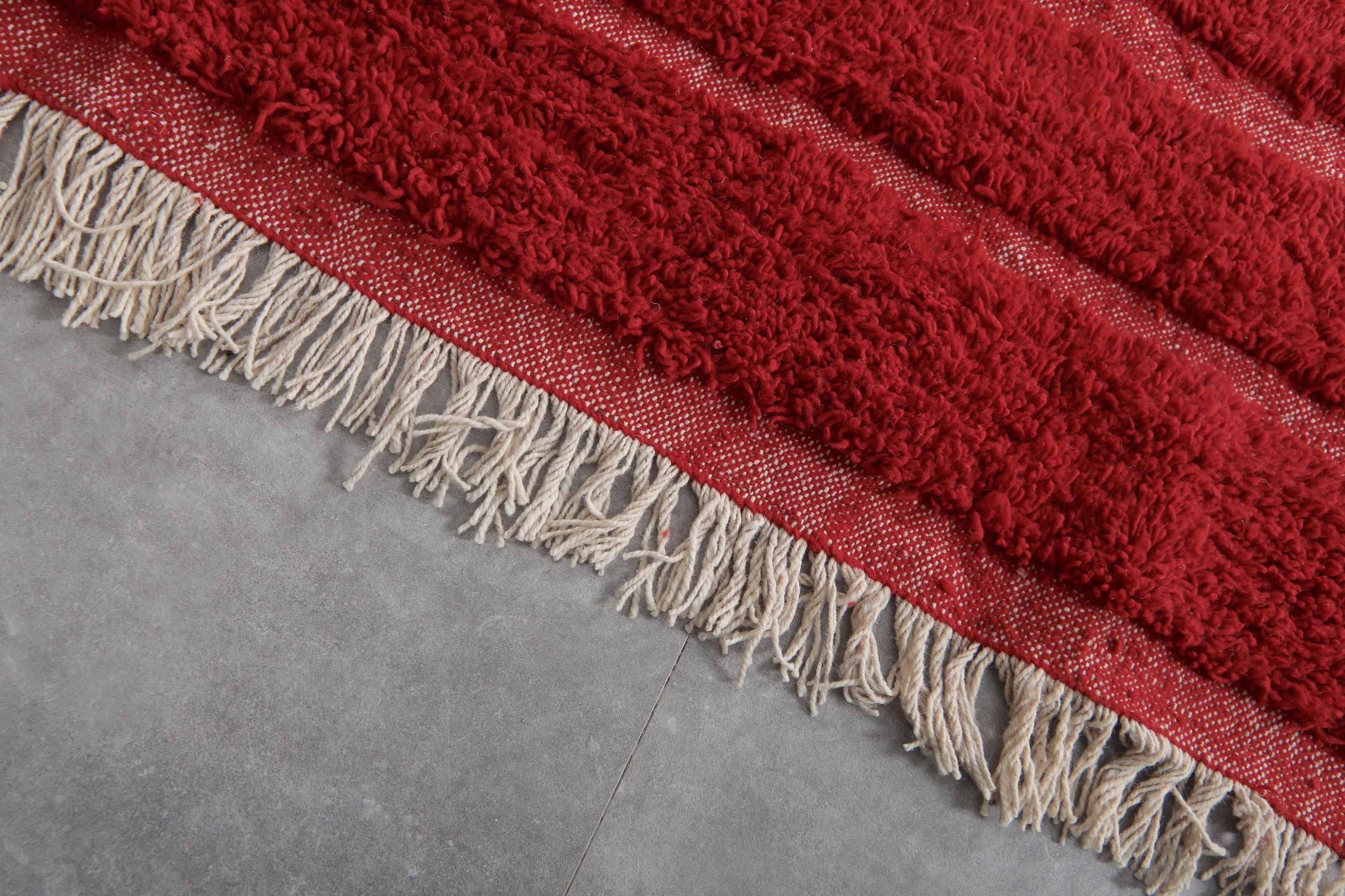 Red Handmade rug - custom moroccan berber carpet