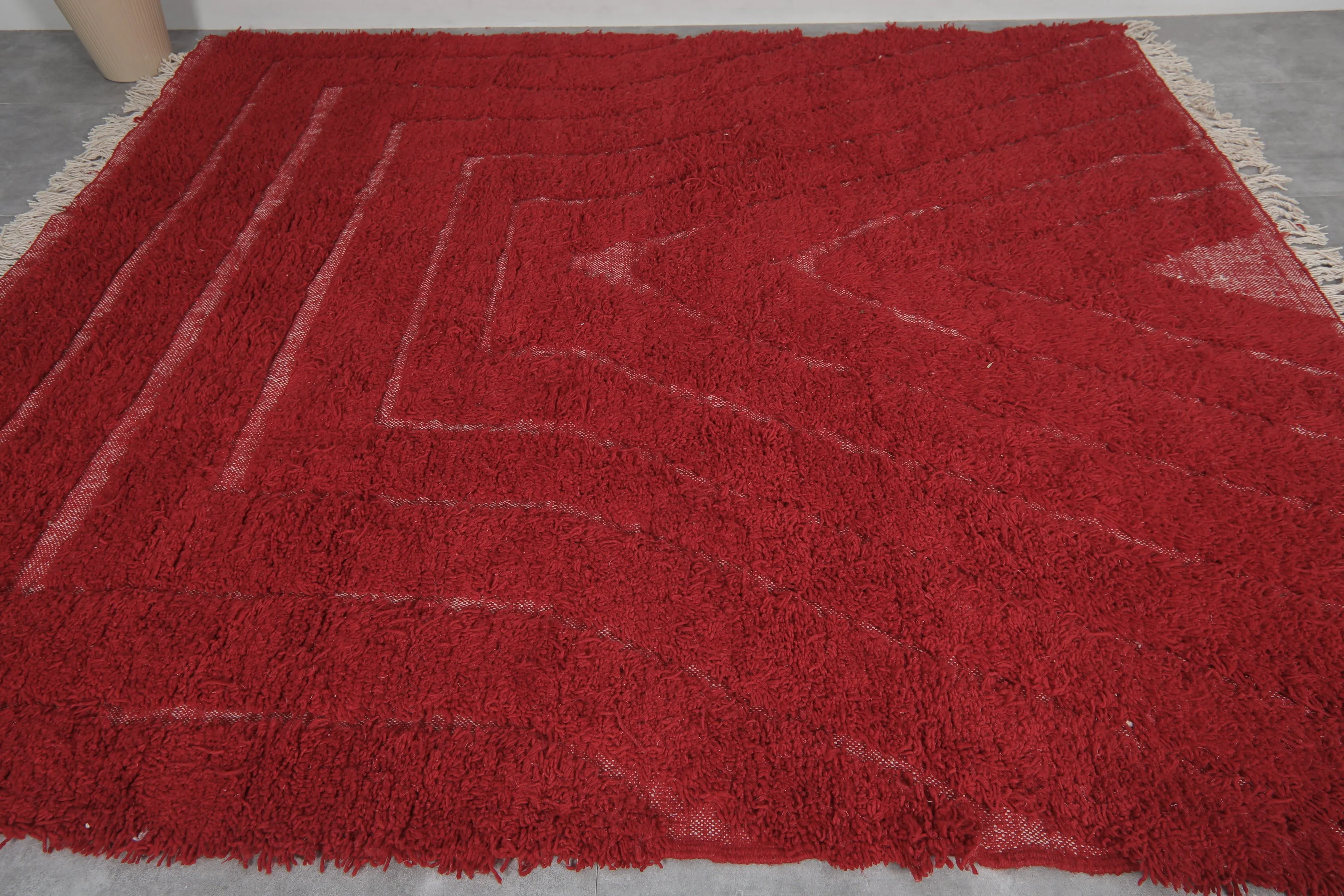 Red Handmade rug - custom moroccan berber carpet