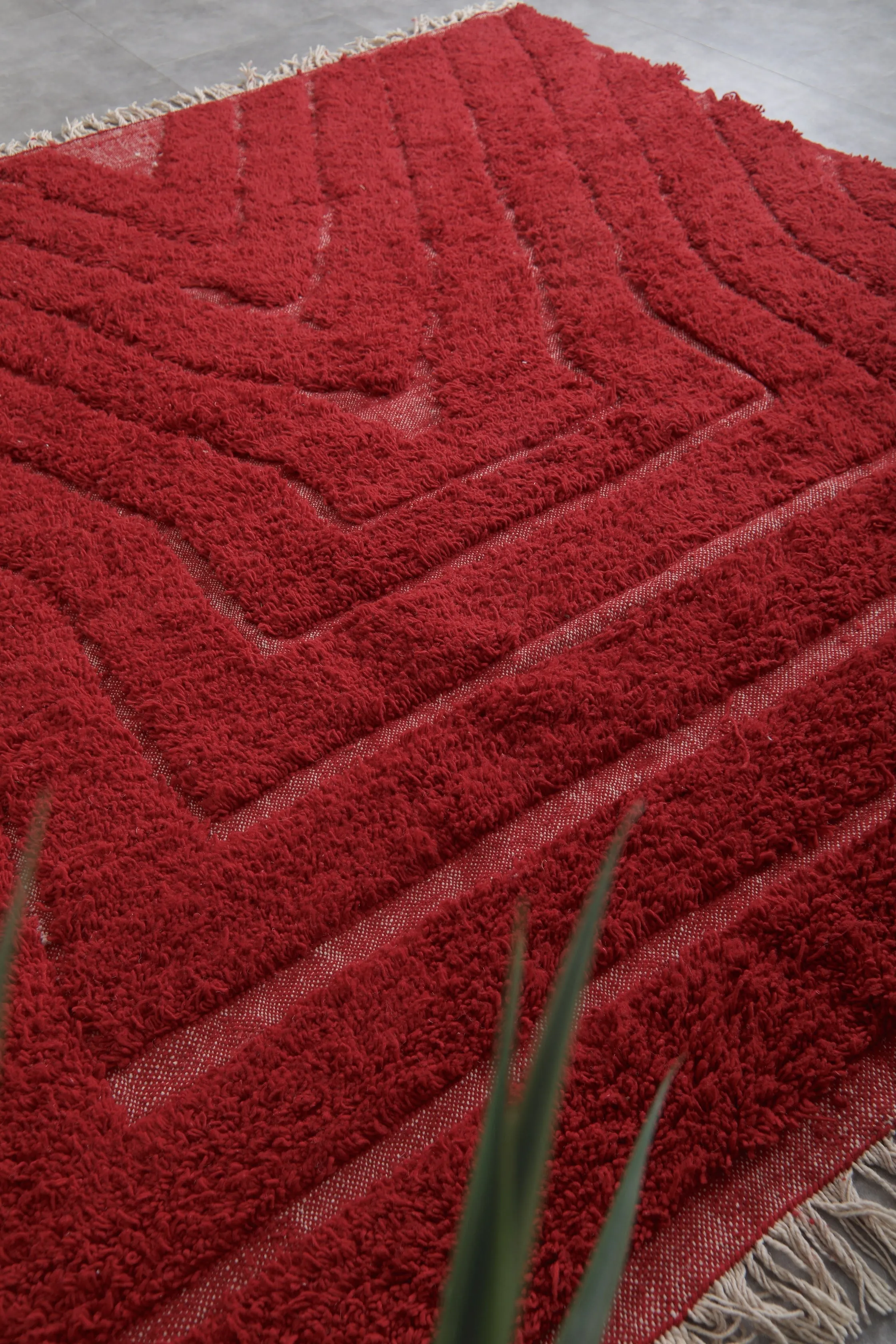 Red Handmade rug - custom moroccan berber carpet