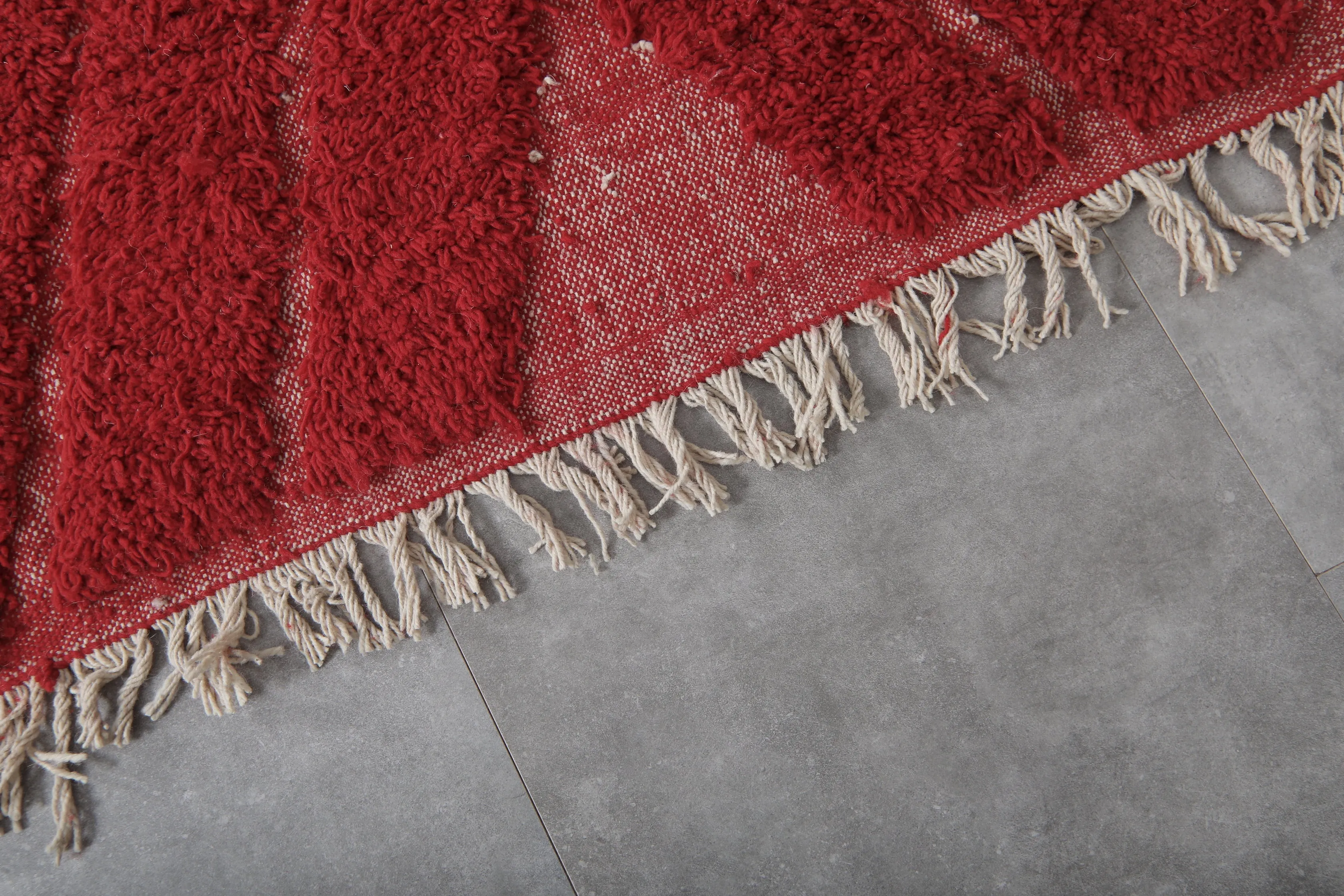 Red Handmade rug - custom moroccan berber carpet