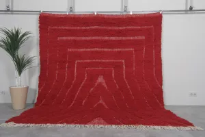 Red Handmade rug - custom moroccan berber carpet