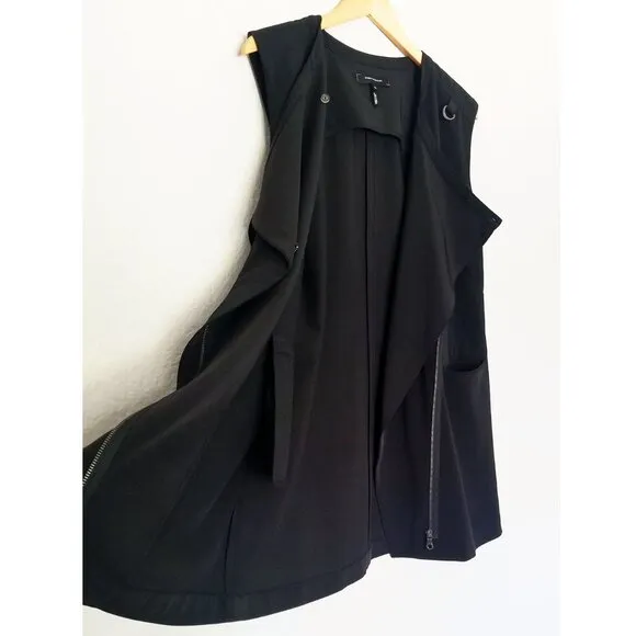 Robert Rodriguez Black Tilda Vest M Longline Asymmetric Zip Up Sleeveless Grunge