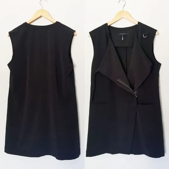 Robert Rodriguez Black Tilda Vest M Longline Asymmetric Zip Up Sleeveless Grunge