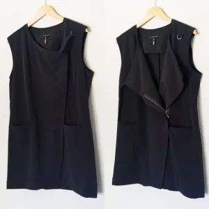 Robert Rodriguez Black Tilda Vest M Longline Asymmetric Zip Up Sleeveless Grunge