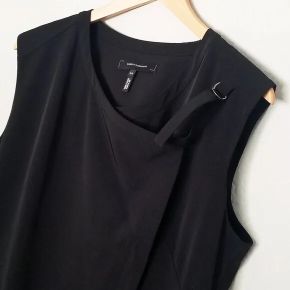 Robert Rodriguez Black Tilda Vest M Longline Asymmetric Zip Up Sleeveless Grunge