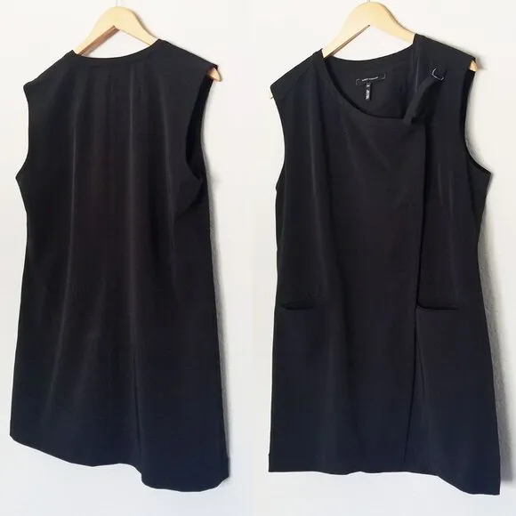 Robert Rodriguez Black Tilda Vest M Longline Asymmetric Zip Up Sleeveless Grunge