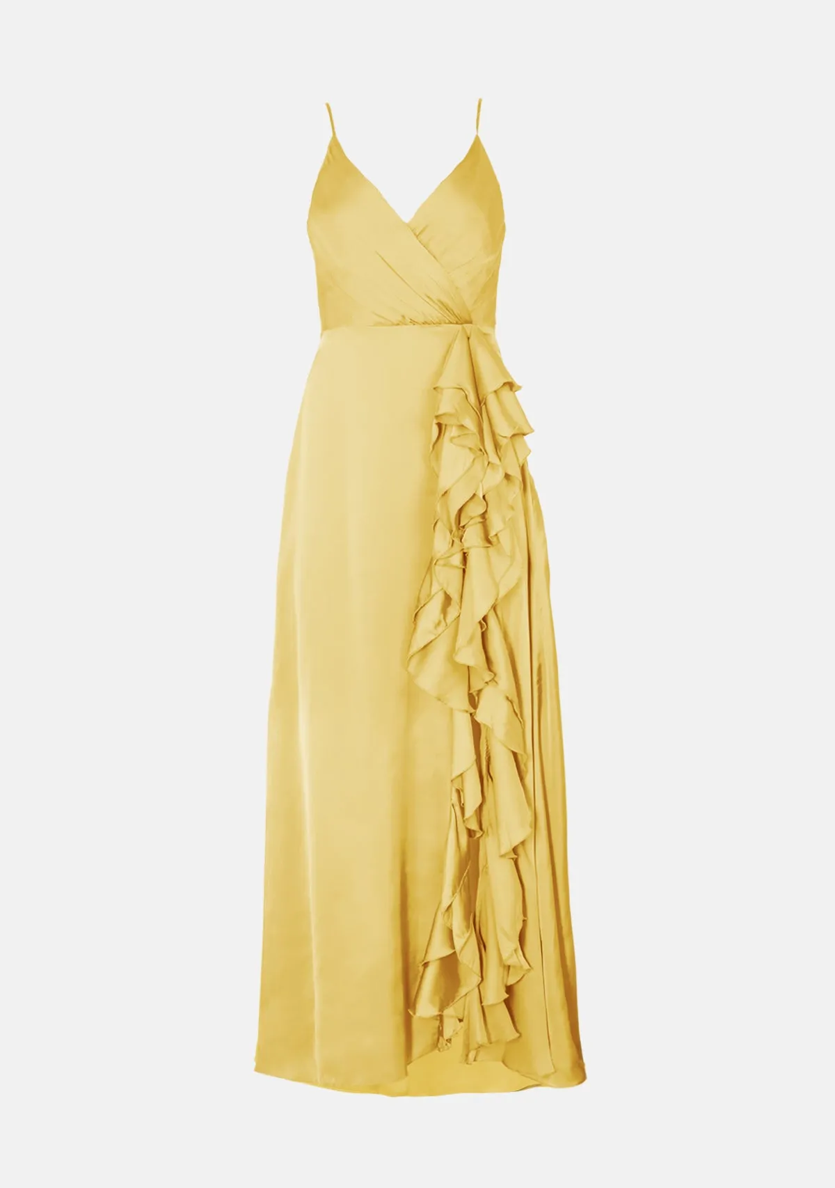Ruffle Slit Maxi Dress