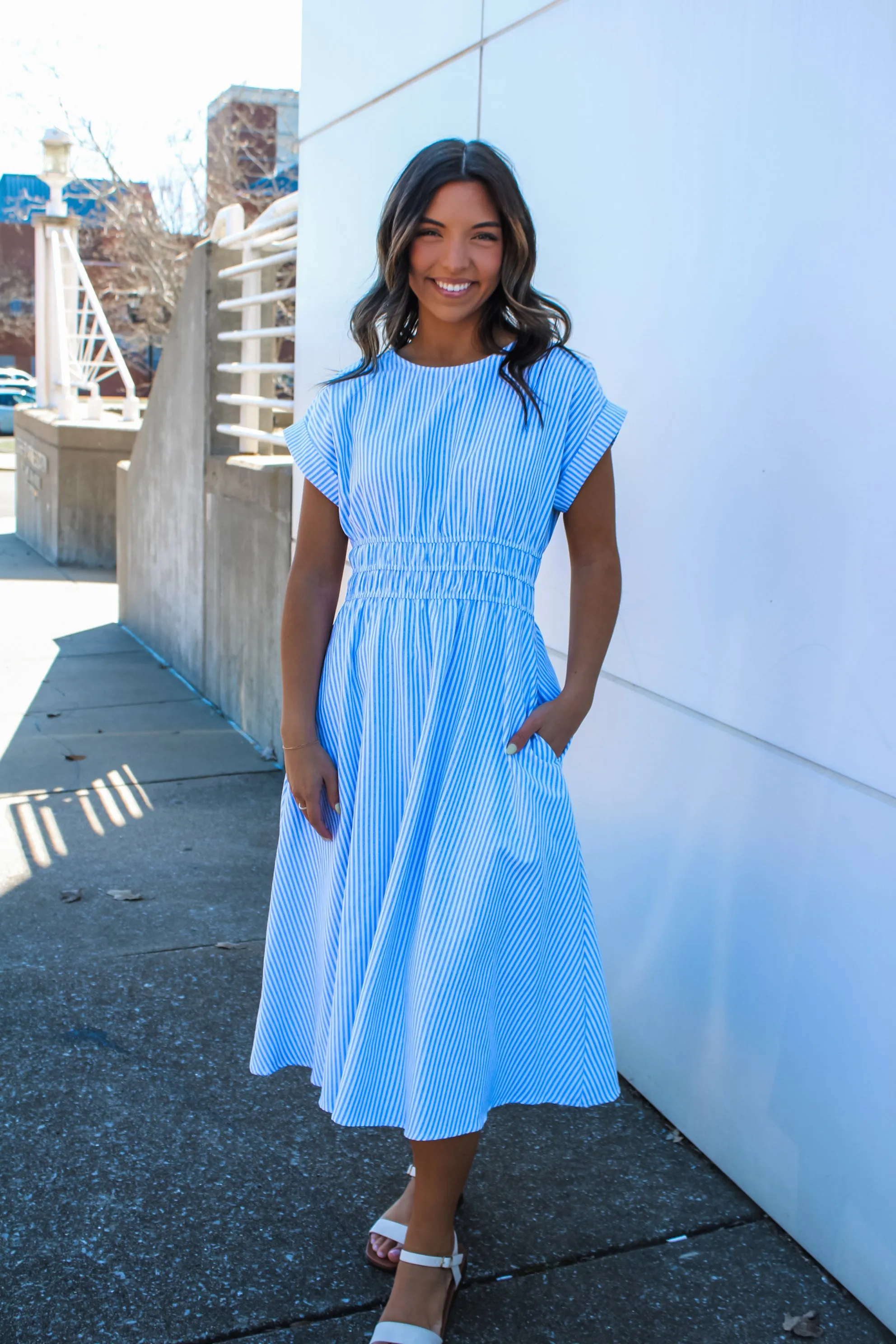 Sail Away Striped Midi • Blue