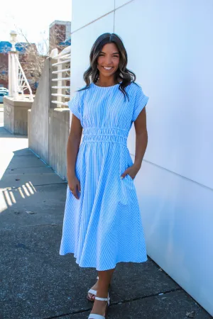 Sail Away Striped Midi • Blue