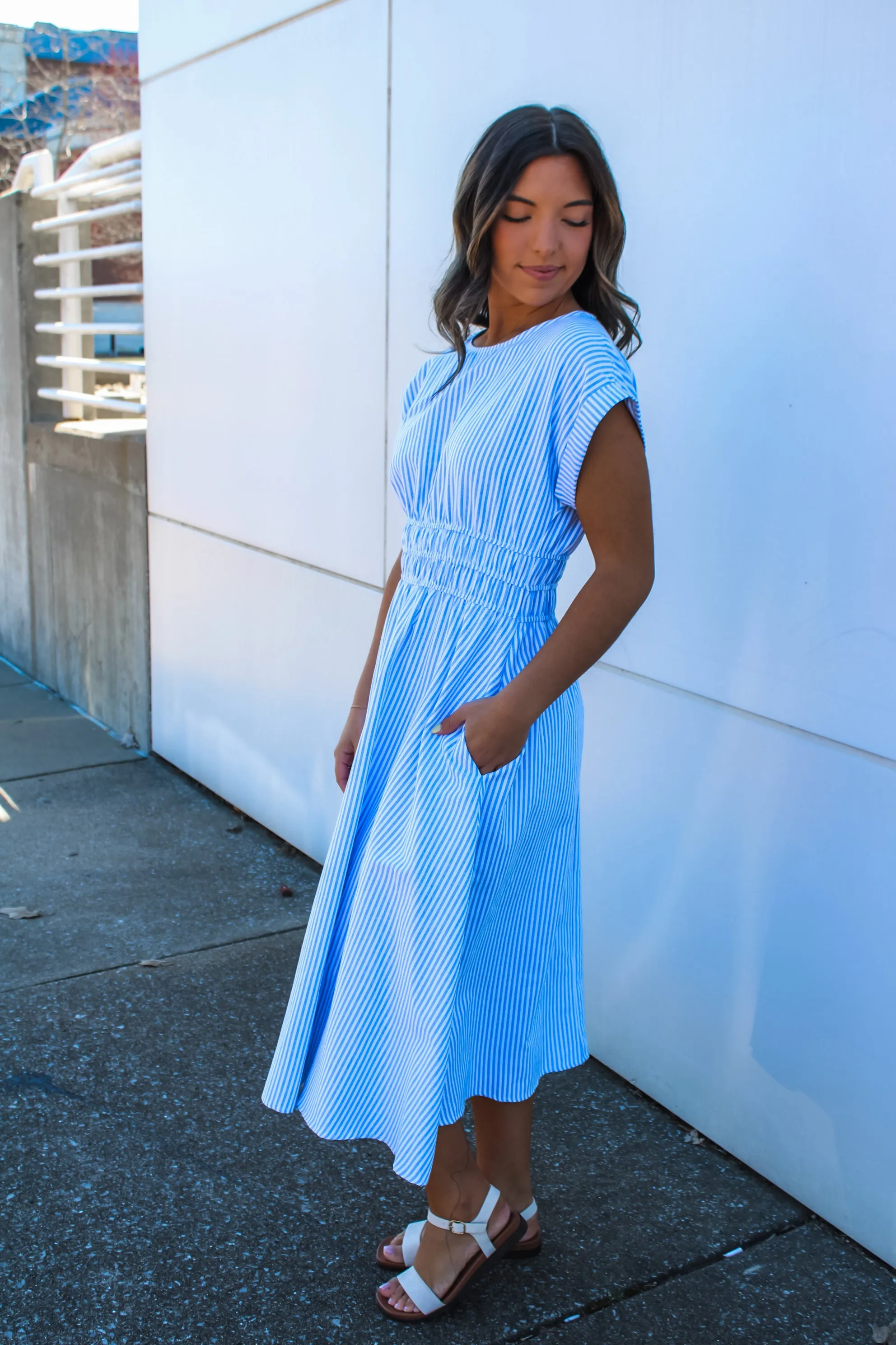 Sail Away Striped Midi • Blue