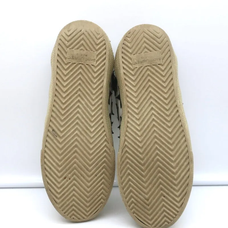 Saint Laurent Court Classic Star Sneakers White & Black Leather Size 36.5