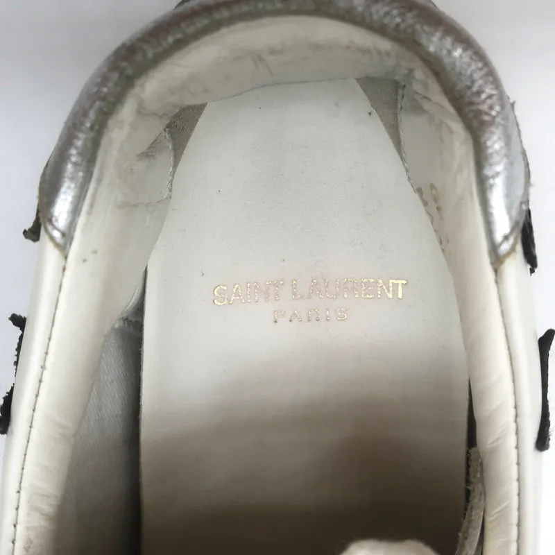 Saint Laurent Court Classic Star Sneakers White & Black Leather Size 36.5
