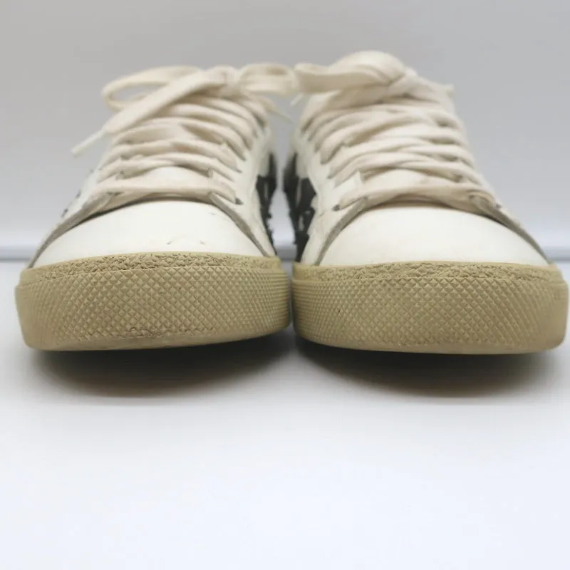 Saint Laurent Court Classic Star Sneakers White & Black Leather Size 36.5