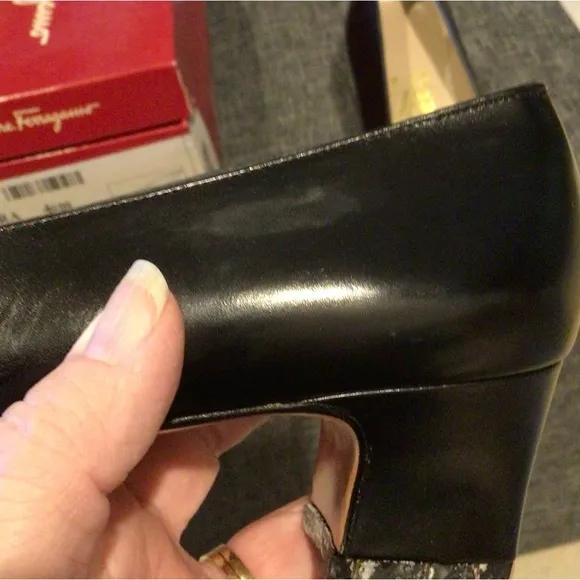 Salvatore Ferragamo Navarra 4cm Nero Calf 7.5AA