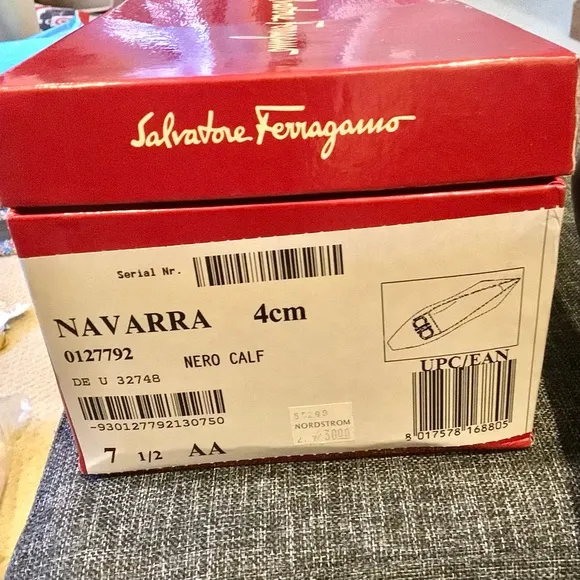 Salvatore Ferragamo Navarra 4cm Nero Calf 7.5AA