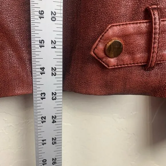 Scully Jacket Western Women's Large Burgundy Rodeo Yellowstone Biker Zippers