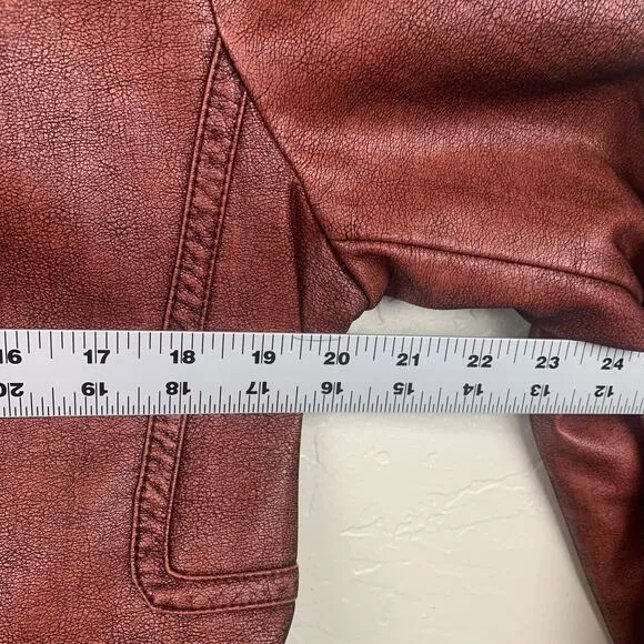 Scully Jacket Western Women's Large Burgundy Rodeo Yellowstone Biker Zippers
