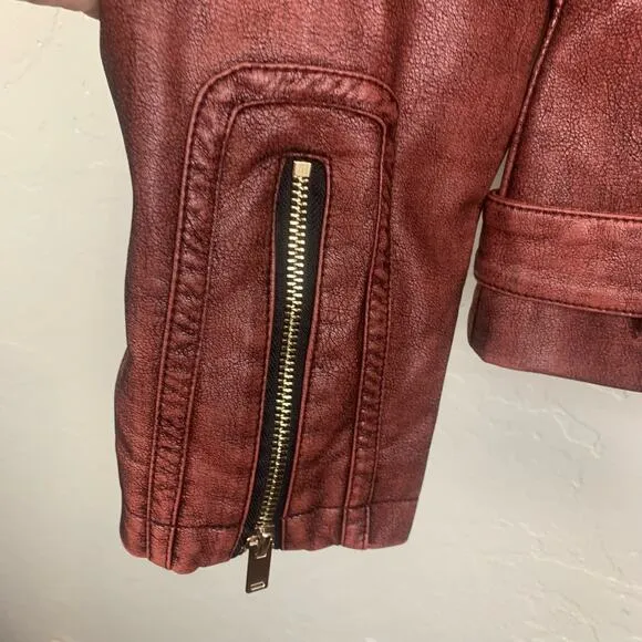 Scully Jacket Western Women's Large Burgundy Rodeo Yellowstone Biker Zippers