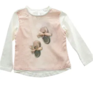 SHE.VER chic - Baby Girl Cotton Long Sleeve Ballet T-Shirt, Milk