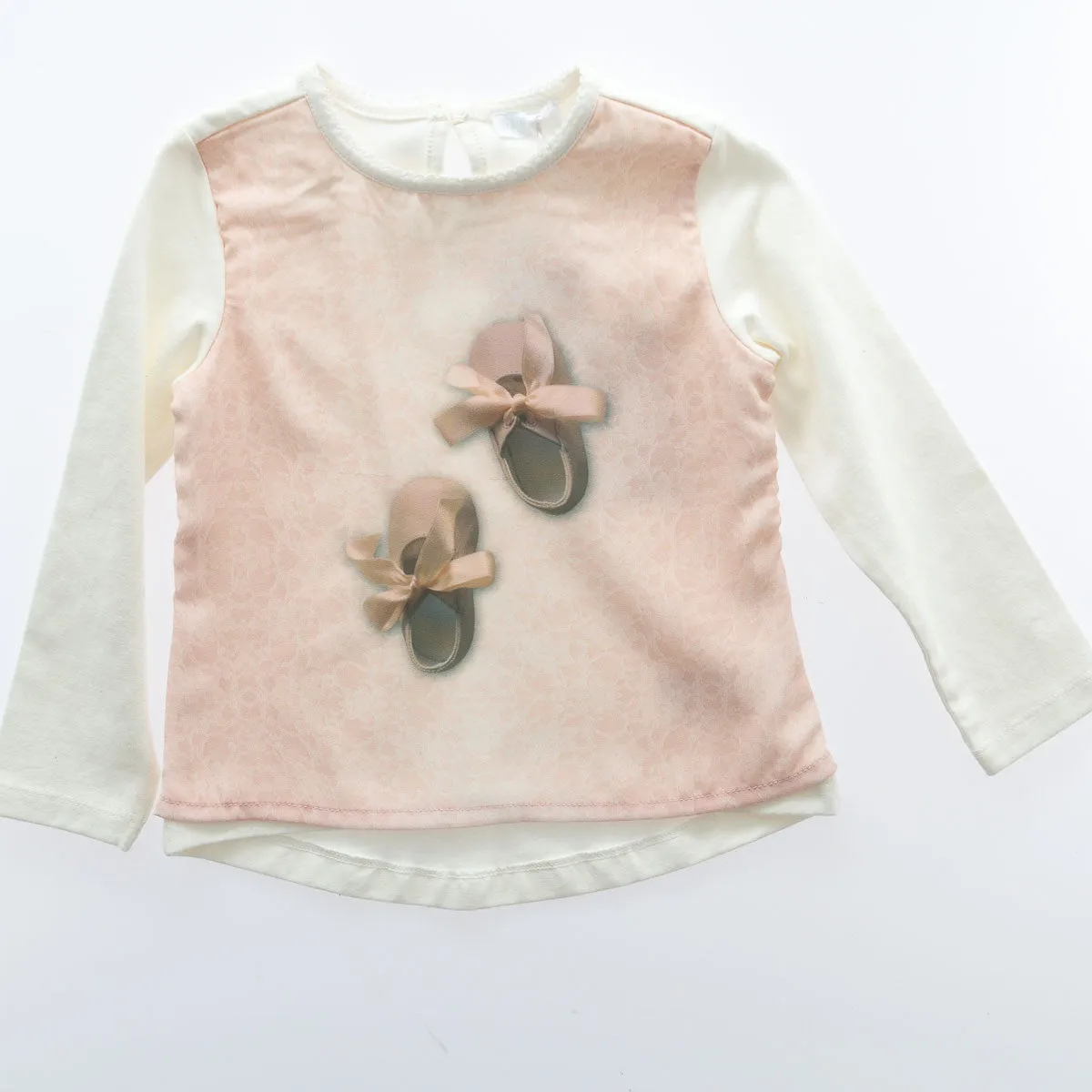 SHE.VER chic - Baby Girl Cotton Long Sleeve Ballet T-Shirt, Milk