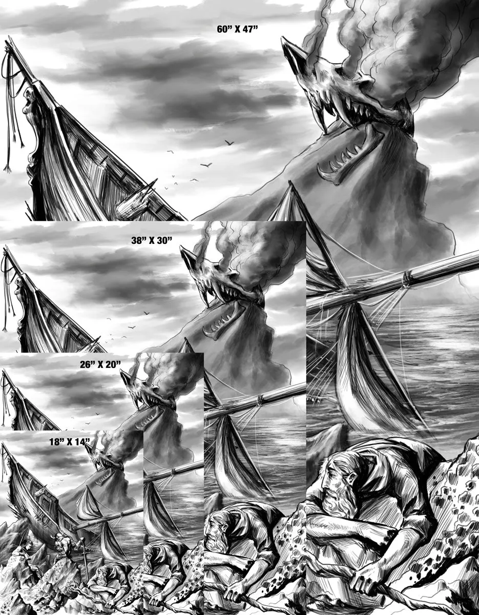 Shipwrecked on Skullcano Island Gallery Canvas Art Print