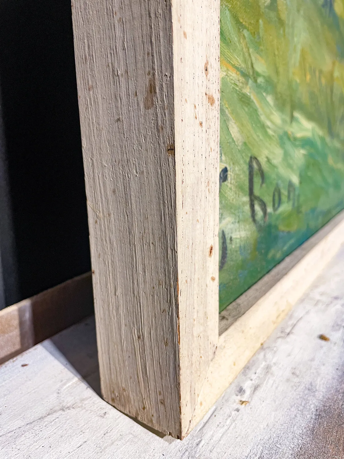 Signed Mid-Century French Impressionist Painting in Wood Frame | 41" x 45"