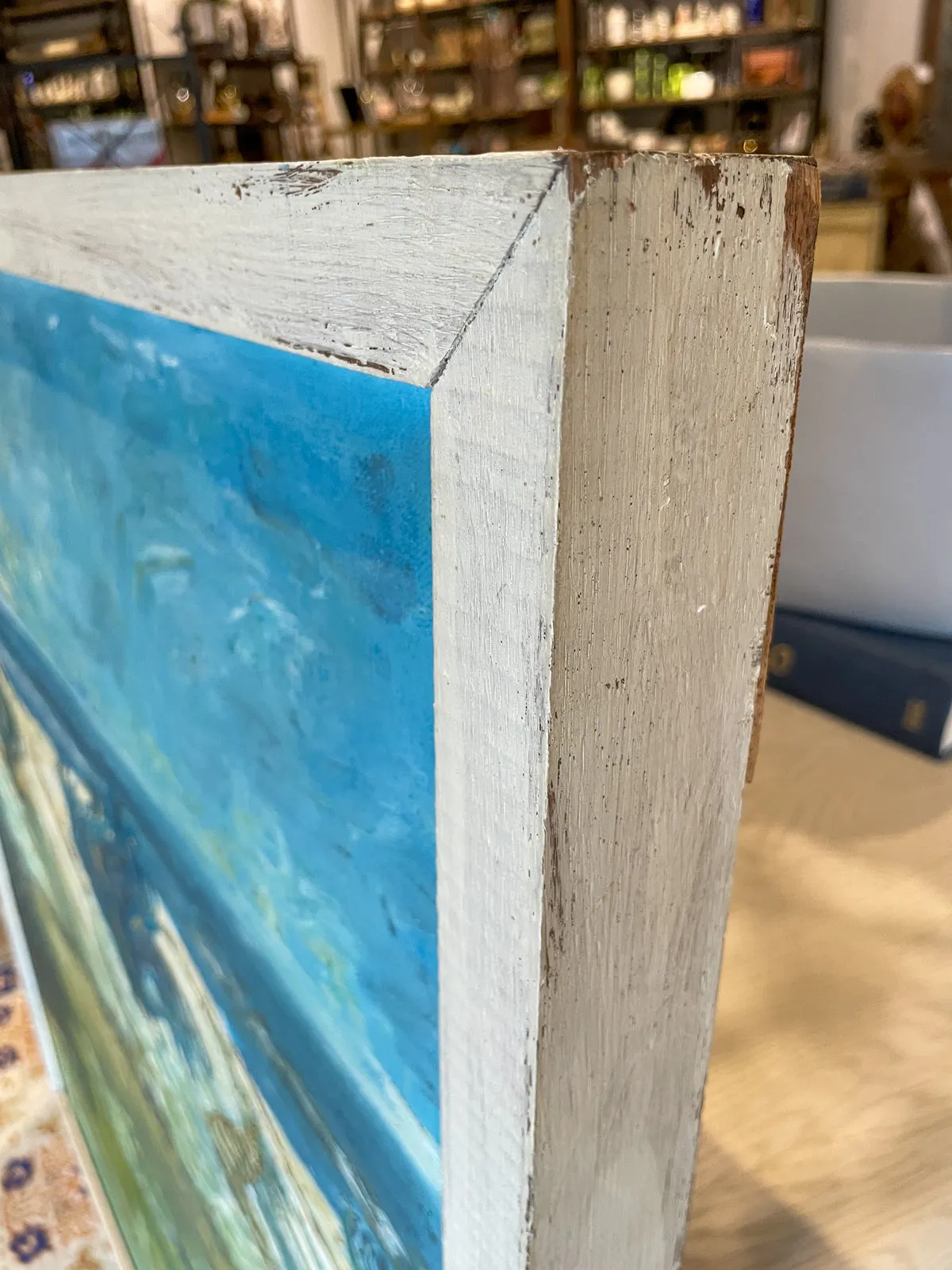 Signed Mid-Century French Impressionist Painting in Wood Frame | 41" x 45"