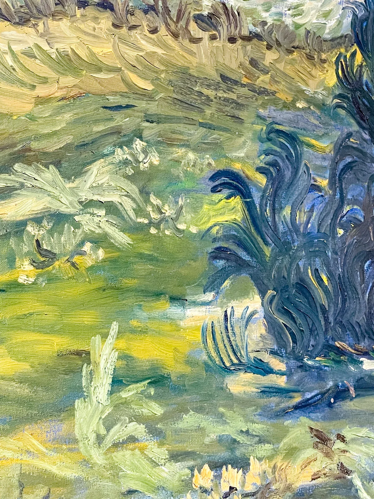 Signed Mid-Century French Impressionist Painting in Wood Frame | 41" x 45"