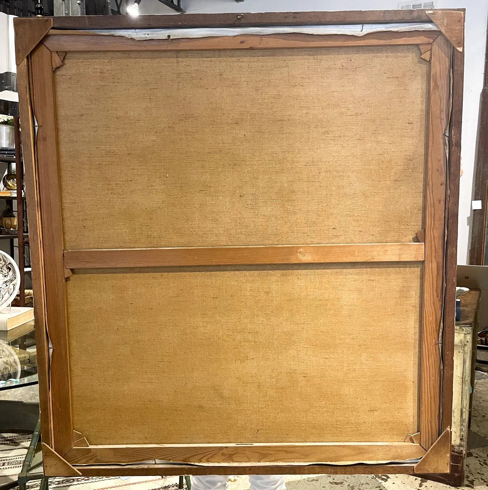 Signed Mid-Century French Impressionist Painting in Wood Frame | 41" x 45"