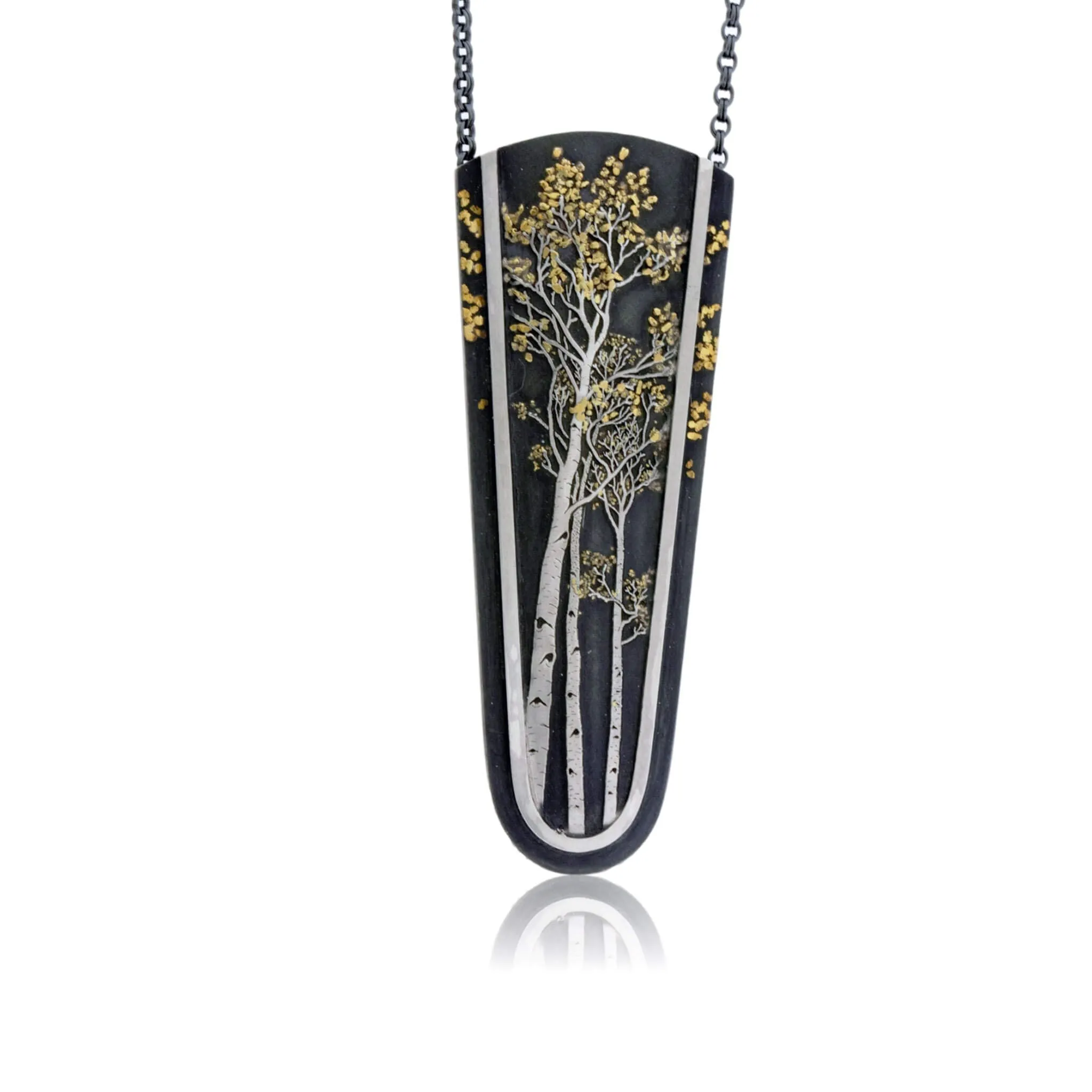 Silver, 18K Gold, & Nugget Gold Aspen Duet Pendant
